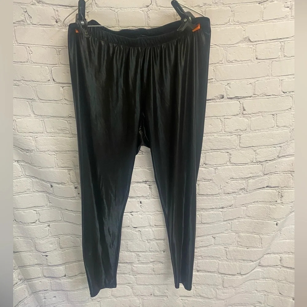 5/$20 Black Liquid Shimmer Dark Academia Gothcore Office Career Leggings 2(XL)